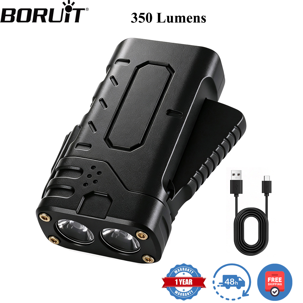 Outdoor Hunting And Fishing - Linterna LED EDC de Manivela BORUIiT,