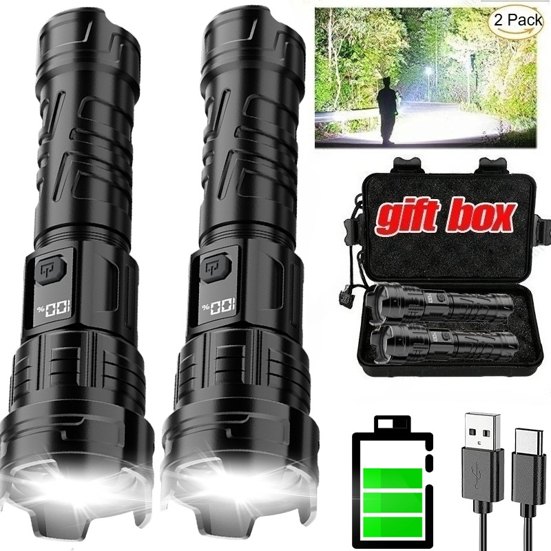 Outdoor Hunting And Fishing - Linterna LED superbrillante, linterna recargable por
