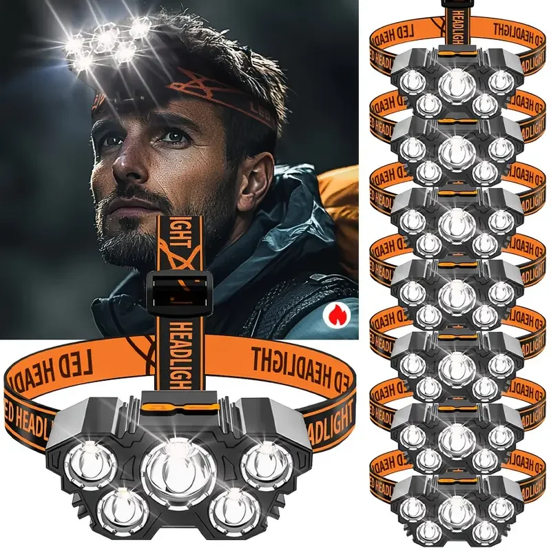 Outdoor Hunting And Fishing - Linterna frontal portátil de 5LED para