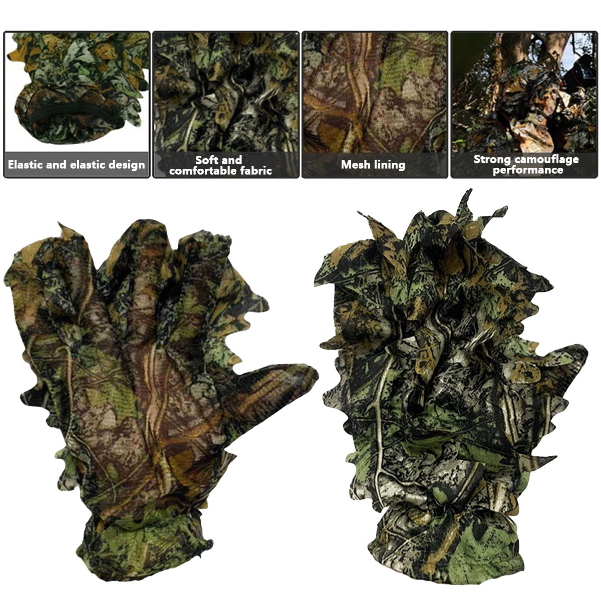 Guantes de camuflaje 3D con di - Outdoor Hunting Photography reseña y precio